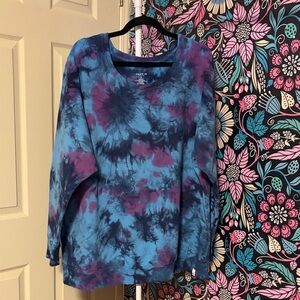 Torrid Blue and Purple Tie-Dye Sweatshirt